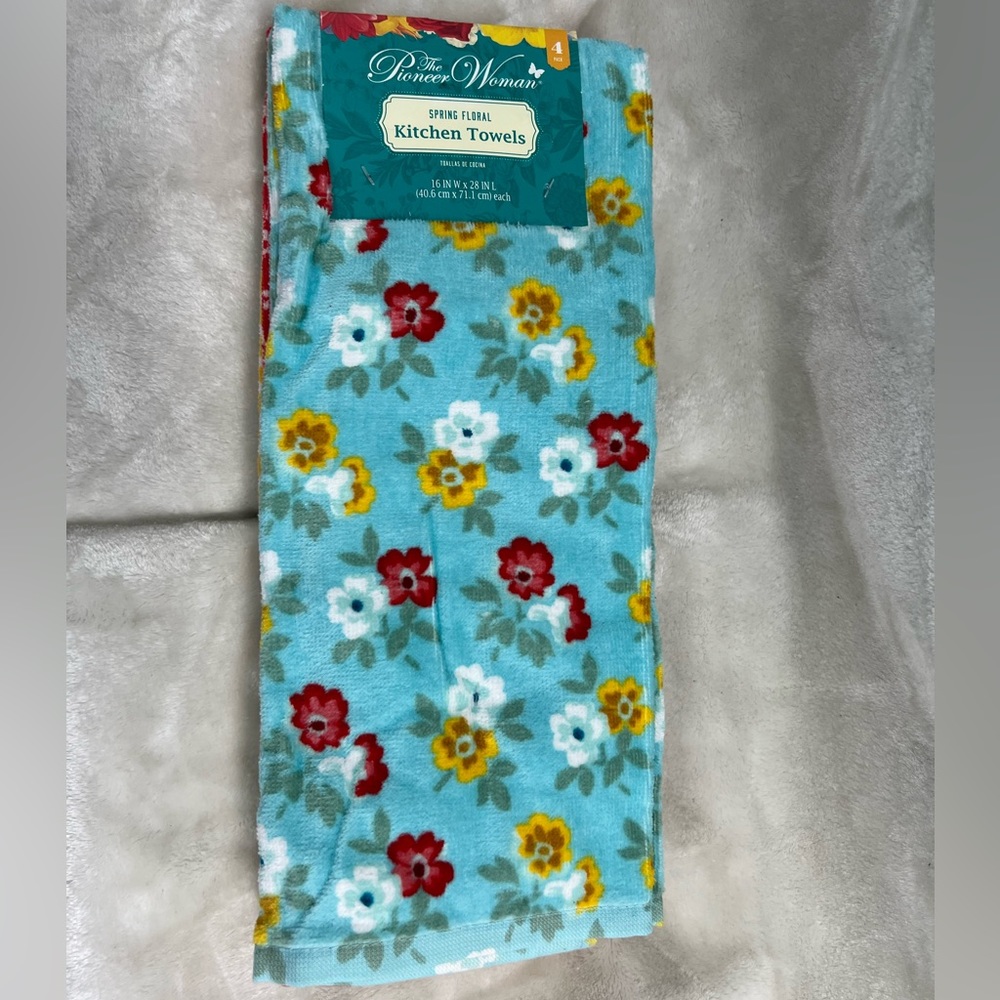 NEW Pioneer Woman Spring Floral Kitchen Towels, 4 Pack